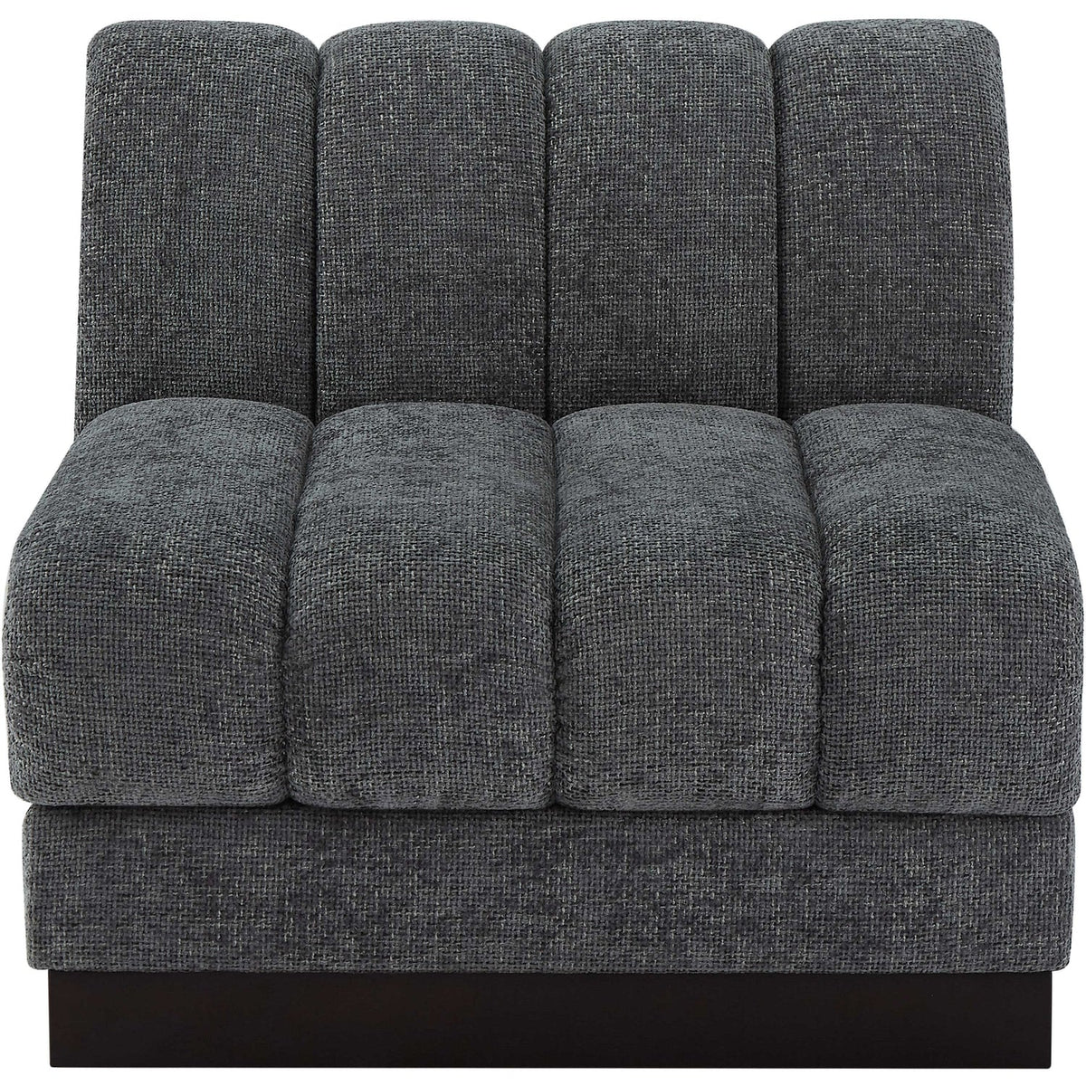 Quinn Grey Chenille Fabric Upholstered Modular Armless Chair