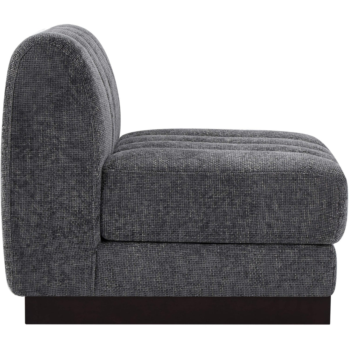 Quinn Grey Chenille Fabric Upholstered Modular Armless Chair