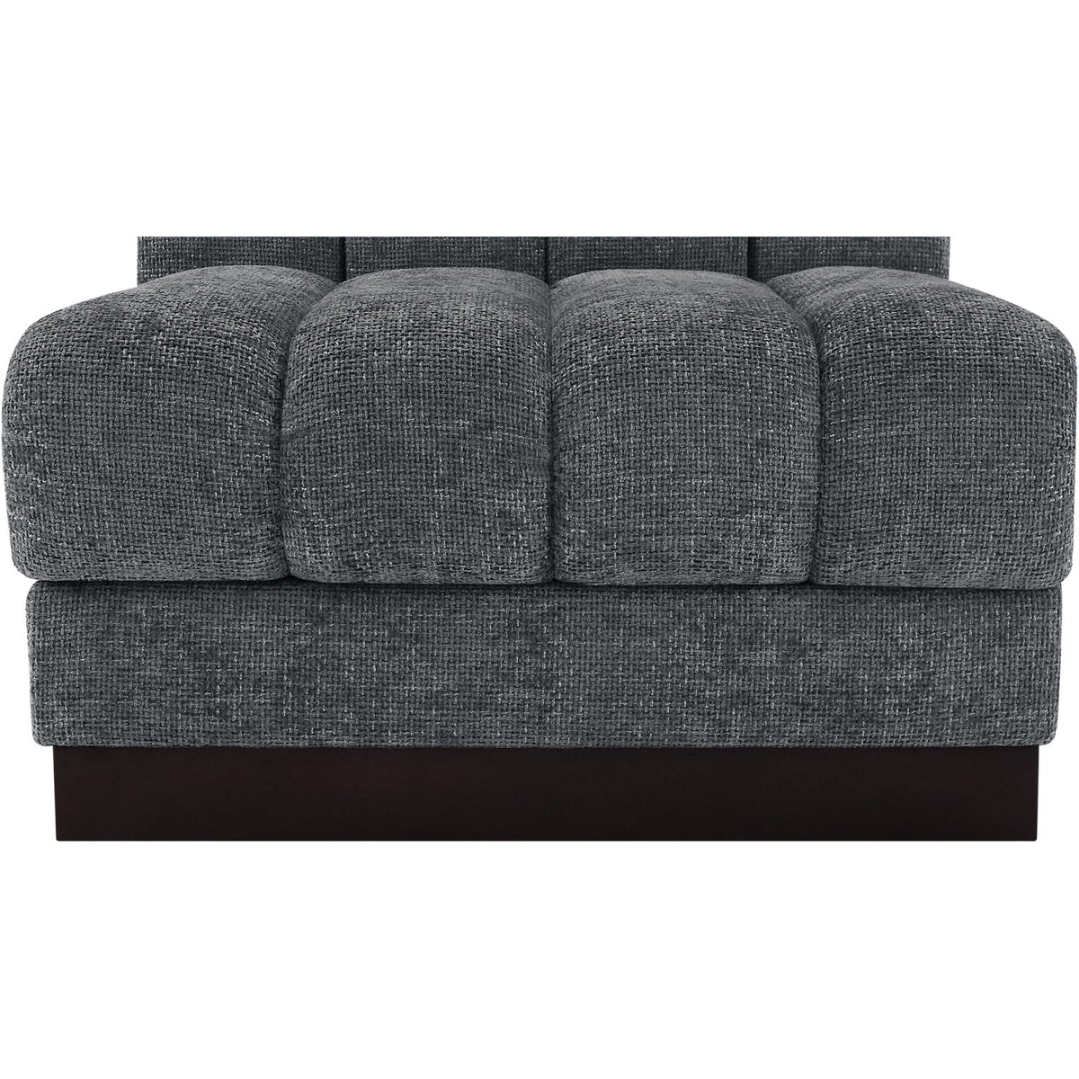 Quinn Grey Chenille Fabric Upholstered Modular Armless Chair
