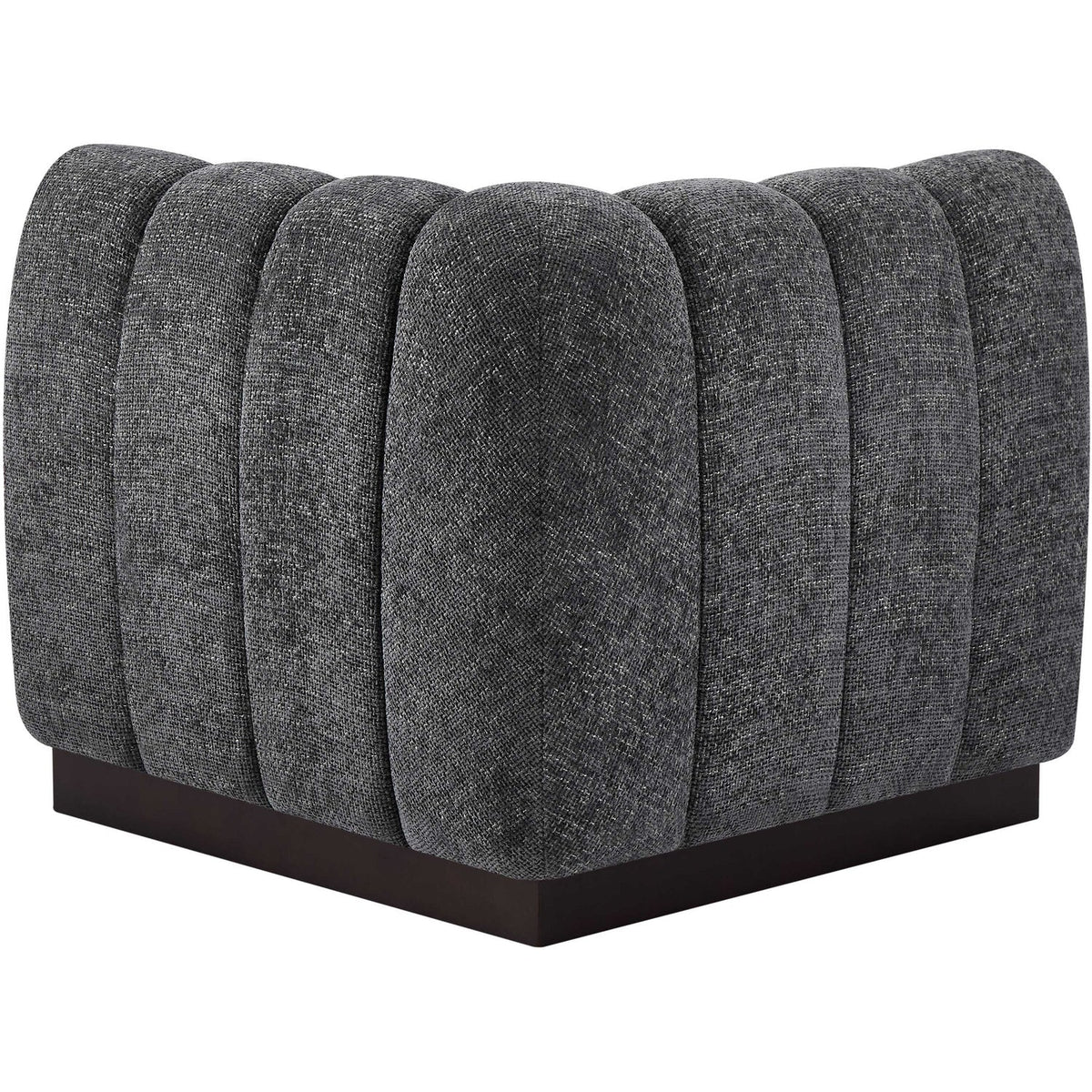 Quinn Grey Chenille Fabric Upholstered Modular Corner Chair