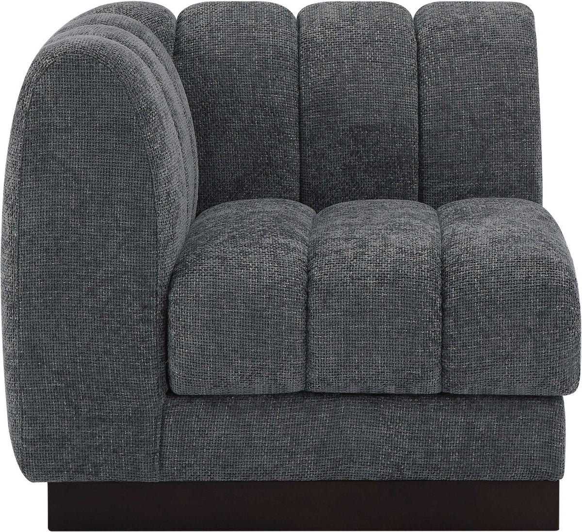 Quinn Grey Chenille Fabric Upholstered Modular Corner Chair