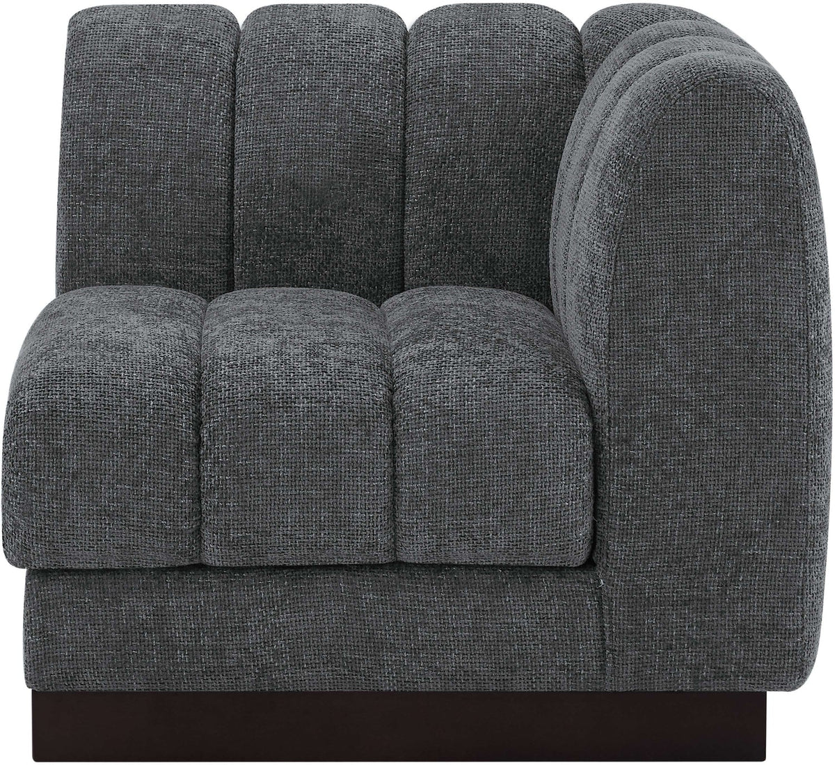 Quinn Grey Chenille Fabric Upholstered Modular Corner Chair
