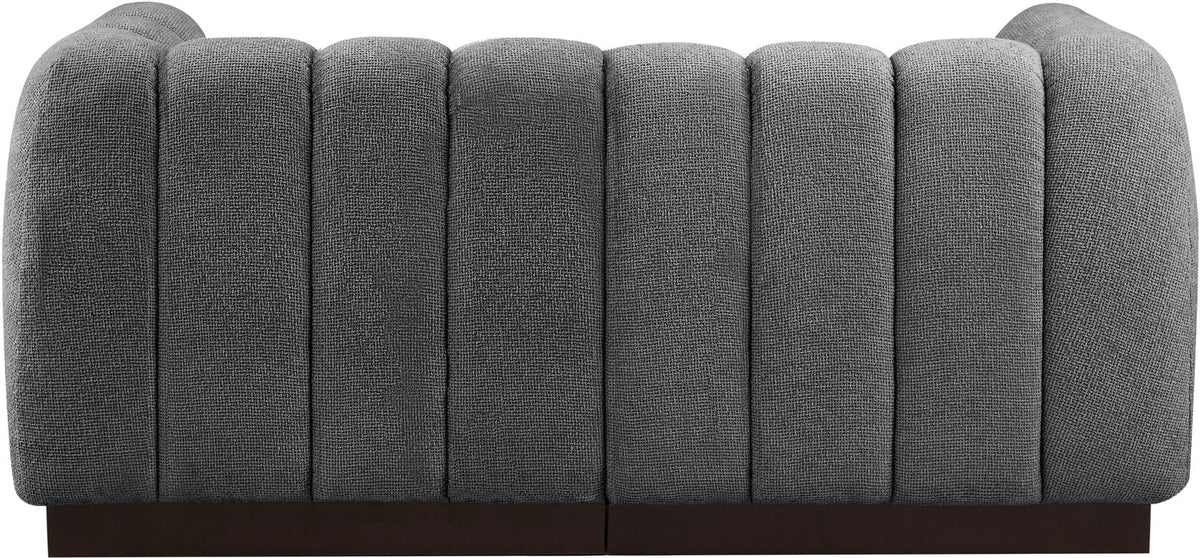 Quinn 69in Grey Chenille Fabric Upholstered 2 Piece Modular Loveseat