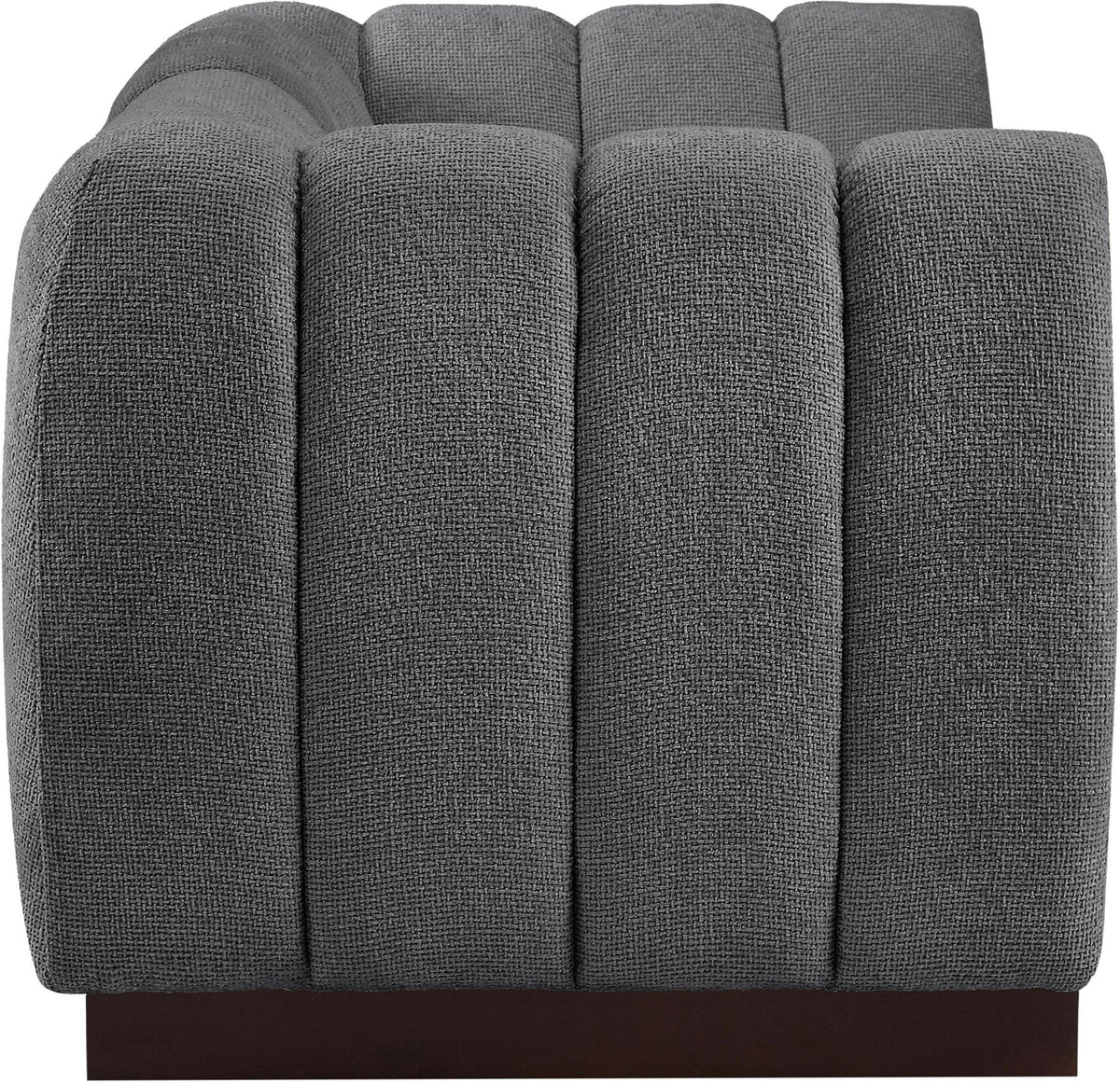 Quinn 69in Grey Chenille Fabric Upholstered 2 Piece Modular Loveseat