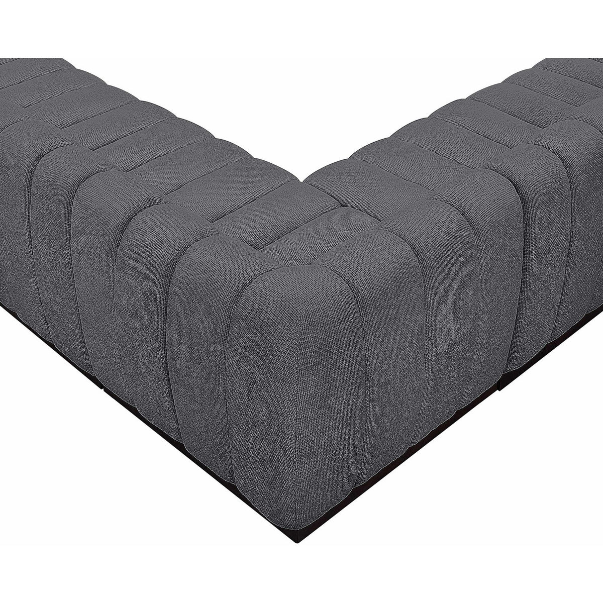 Quinn 98in Grey Chenille Fabric Upholstered 5 Piece Modular Sectional Sofa