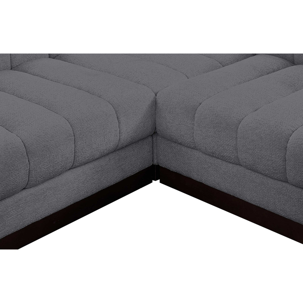 Quinn 98in Grey Chenille Fabric Upholstered 5 Piece Modular Sectional Sofa