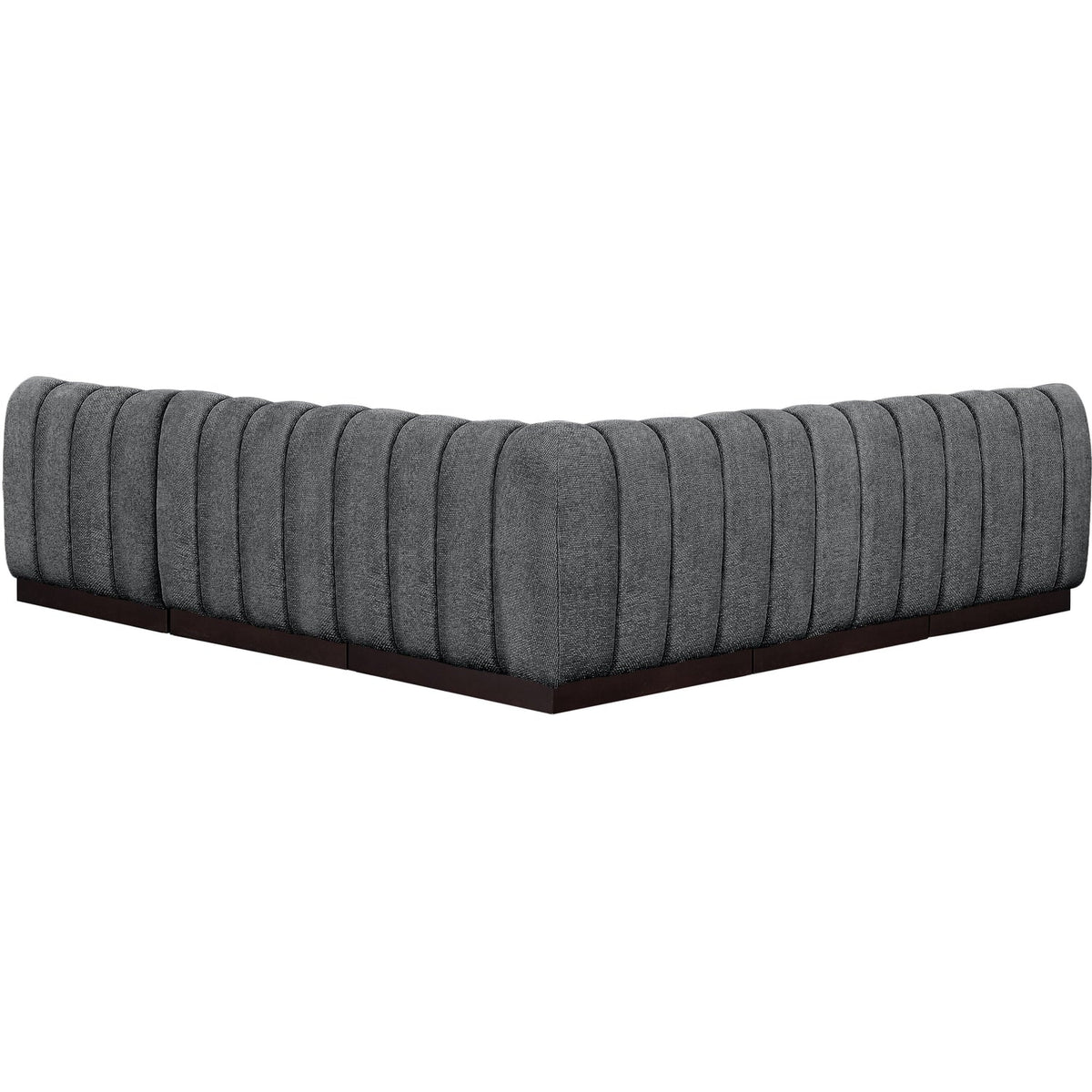 Quinn 98in Grey Chenille Fabric Upholstered 5 Piece Modular Sectional Sofa