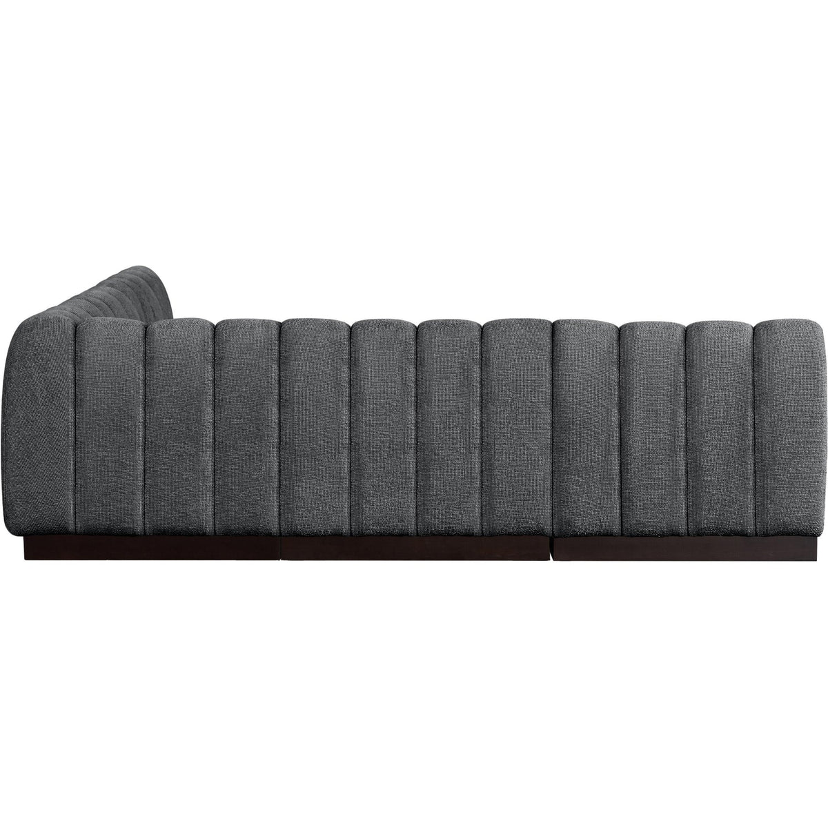 Quinn 98in Grey Chenille Fabric Upholstered 5 Piece Modular Sectional Sofa