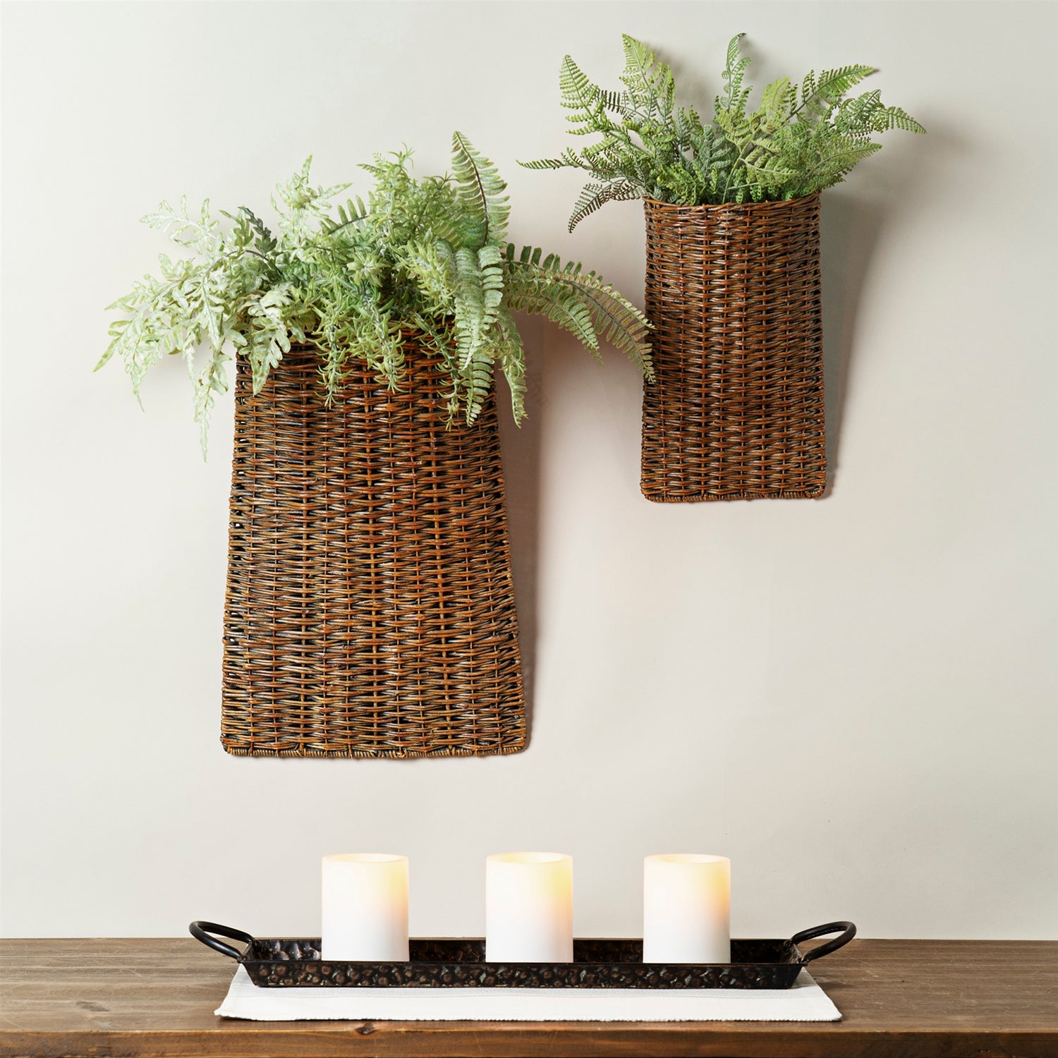 Woven Rattan Wall Basket Set of 2
