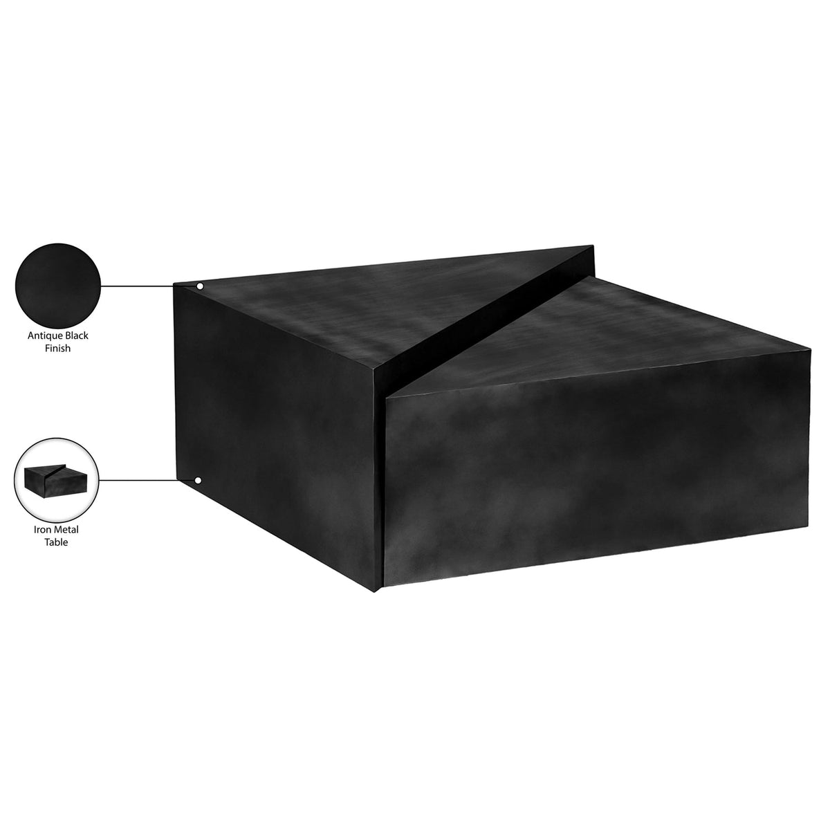 Zani Black Iron Coffee Table