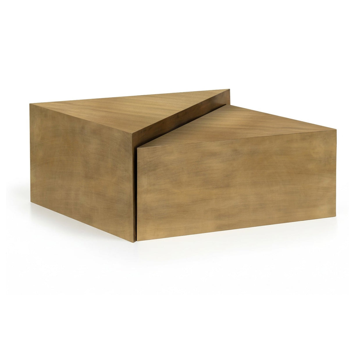 Zani Gold Iron Coffee Table in antique brass iron, primary product view