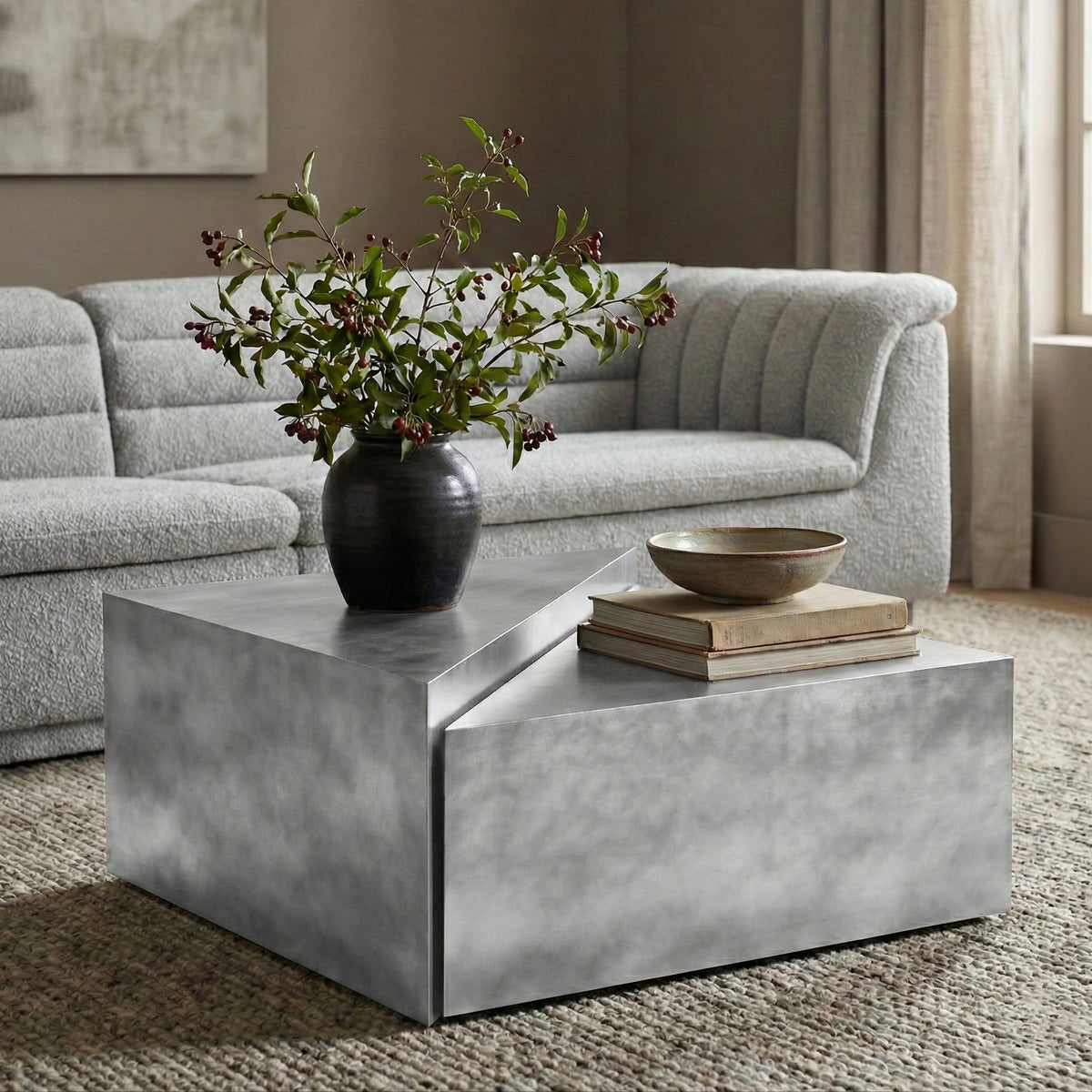 Zani Silver Iron Coffee Table