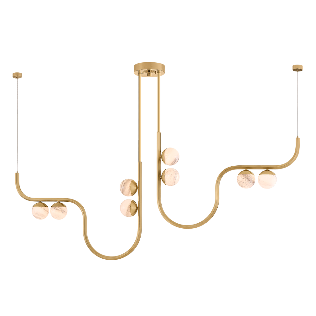 Corbett Lighting Avignon Linear Chandelier in Vintage Brass, primary product view