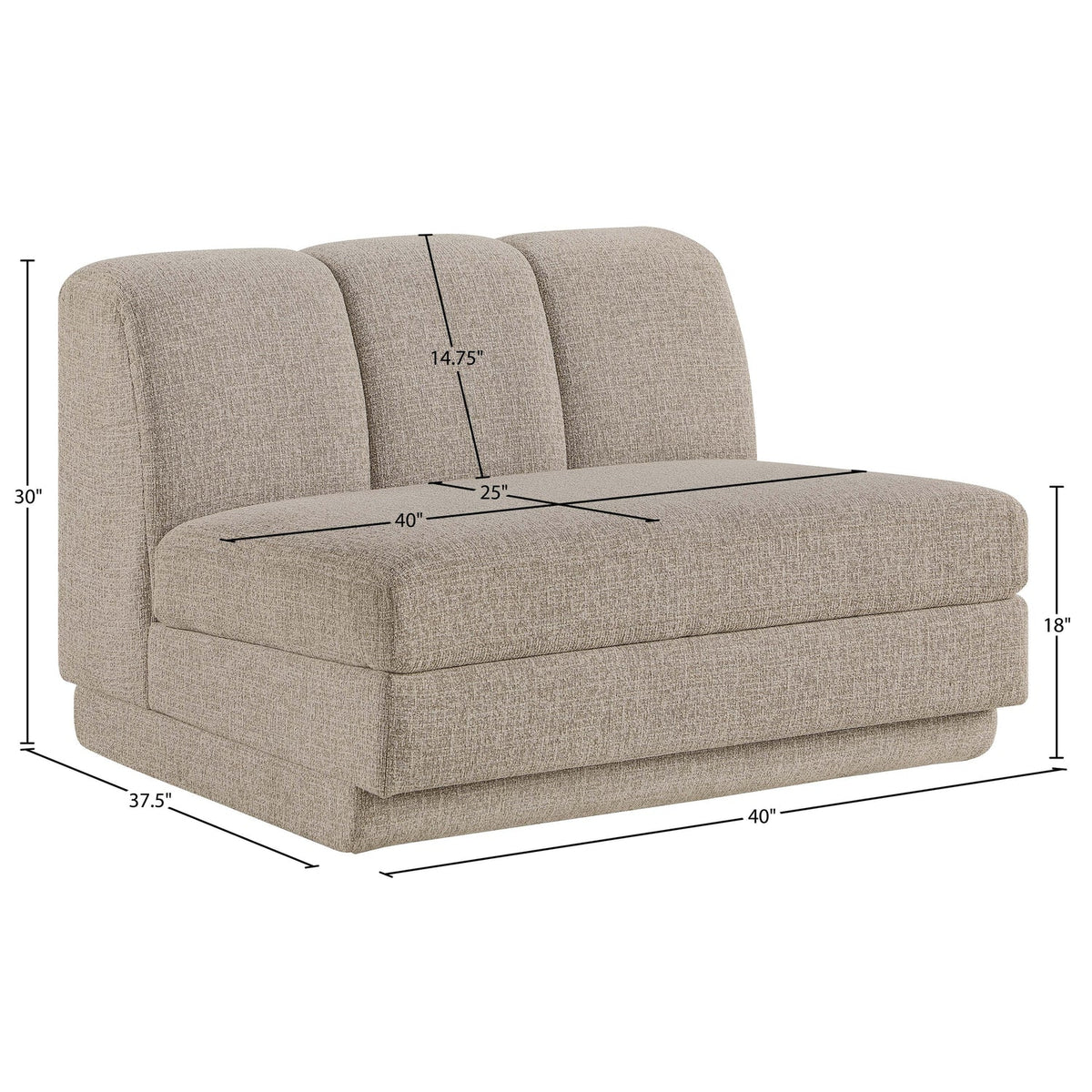 Modari Beige Fabric Upholstered Armless Chair