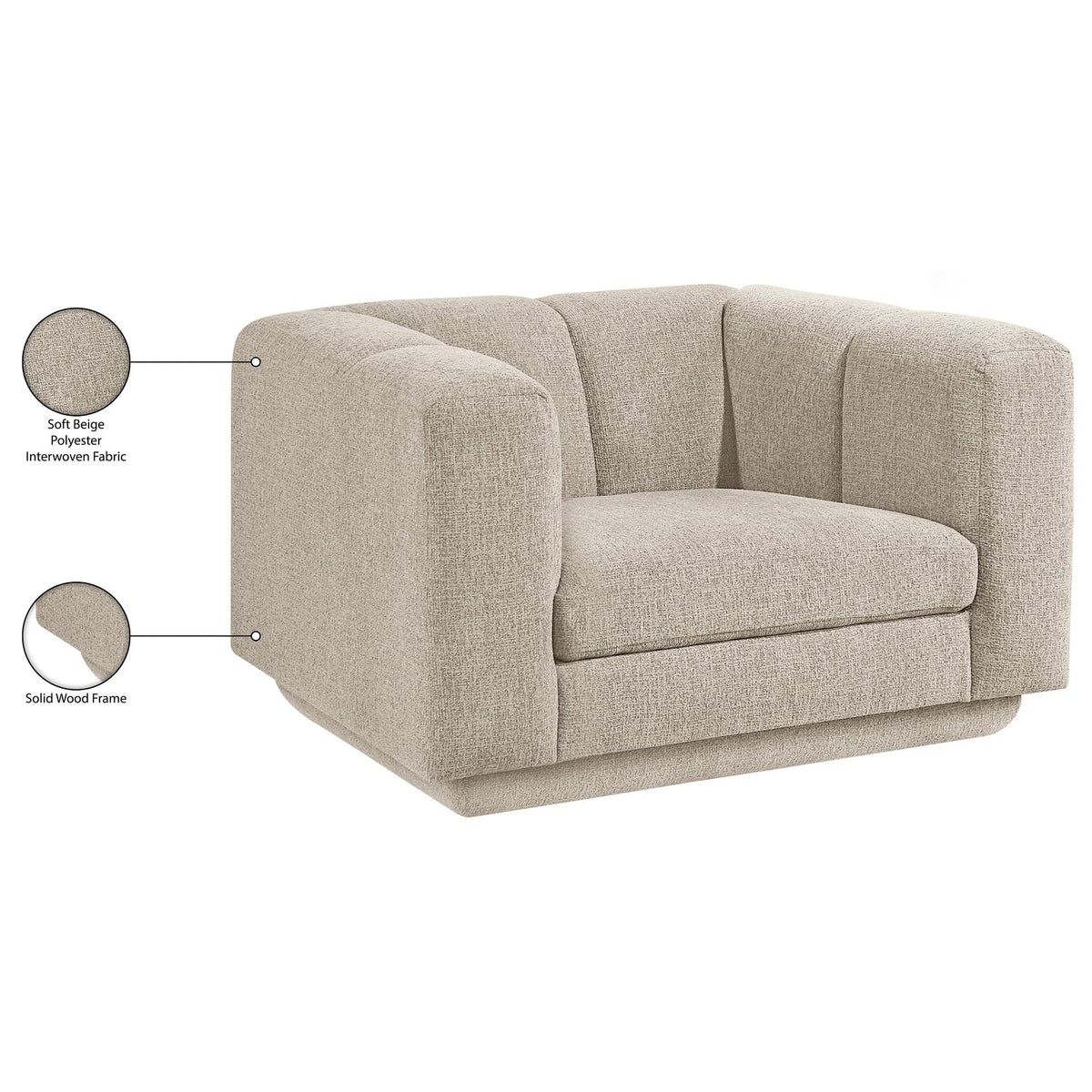 Modari Beige Fabric Upholstered Chair