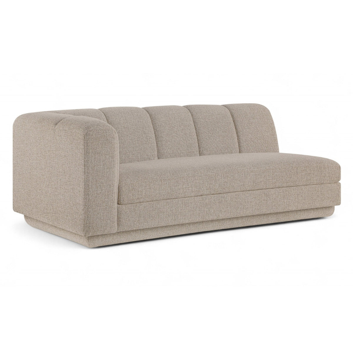 Modari 76.75" Beige Fabric Upholstered Left Arm Sofa in beige, primary product view