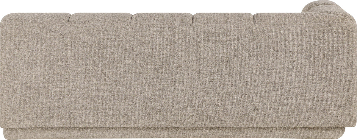 Modari 76.75in Beige Fabric Upholstered Left Arm Sofa
