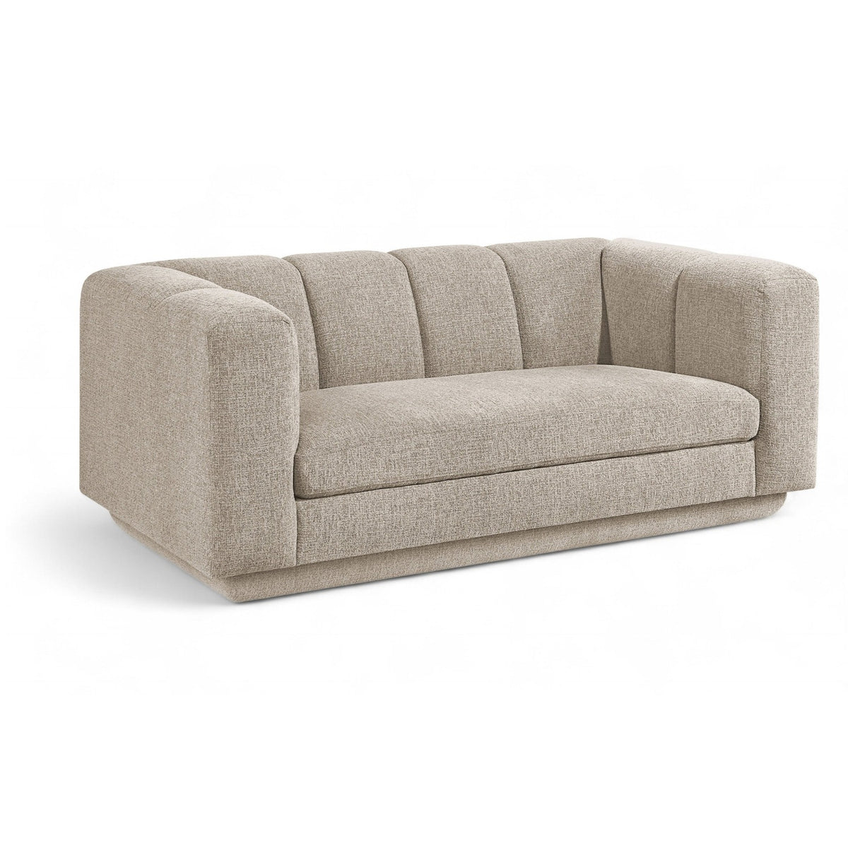 Modari 70.25" Beige Fabric Upholstered Loveseat in beige, primary product view