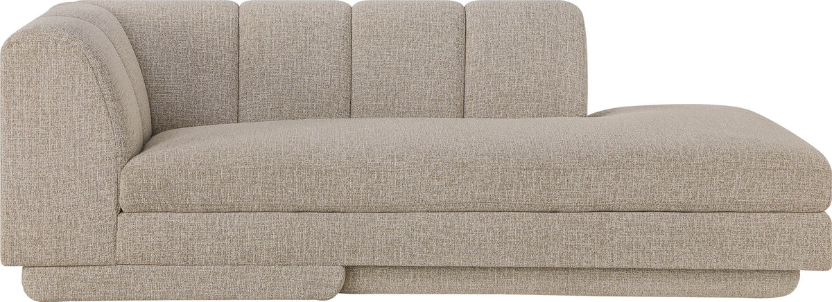 Modari Beige Fabric Upholstered Right Arm Chaise