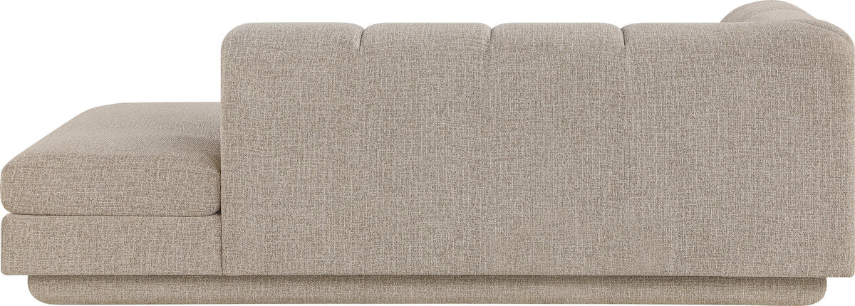 Modari Beige Fabric Upholstered Right Arm Chaise