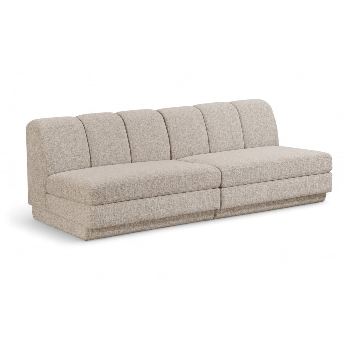 Modari Beige Fabric Upholstered 2pc. Modular Sofa in beige textured fabric, primary product view