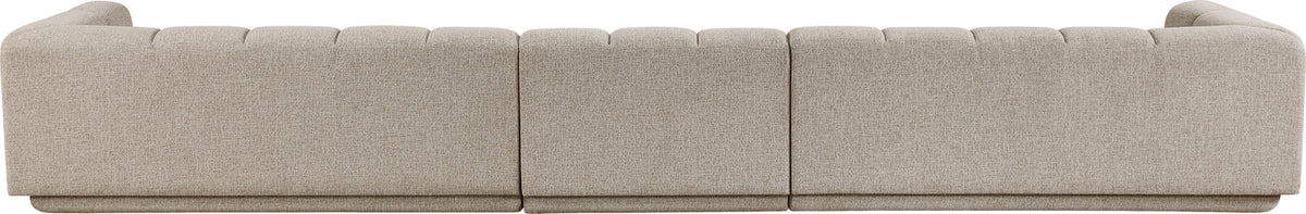 Modari Beige Fabric Upholstered 3 Piece Modular Sofa