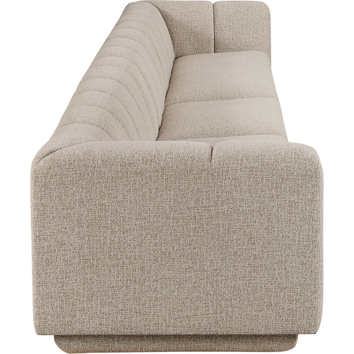 Modari Beige Fabric Upholstered 3 Piece Modular Sofa