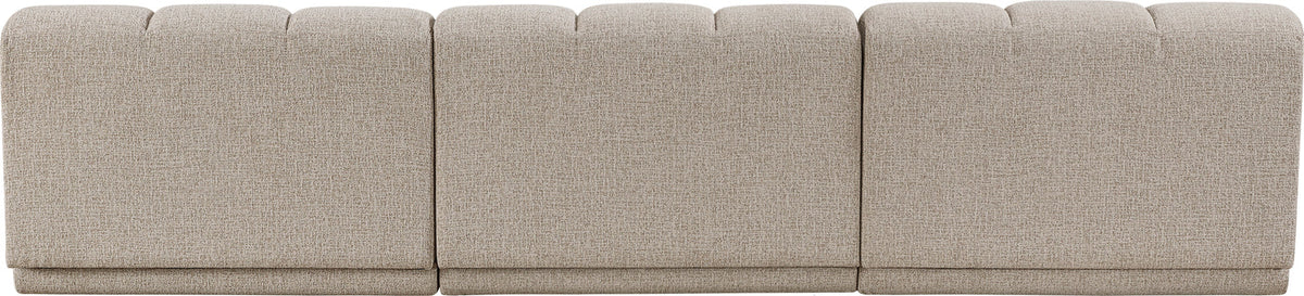 Modari Beige Fabric Upholstered 3 Piece Modular Sofa