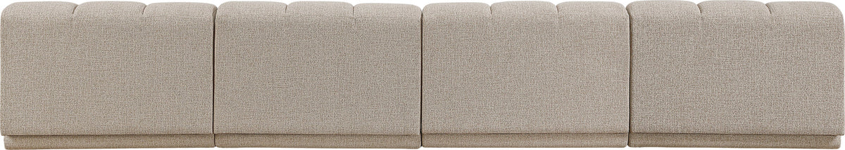 Modari Beige Fabric Upholstered 4 Piece Modular Sofa