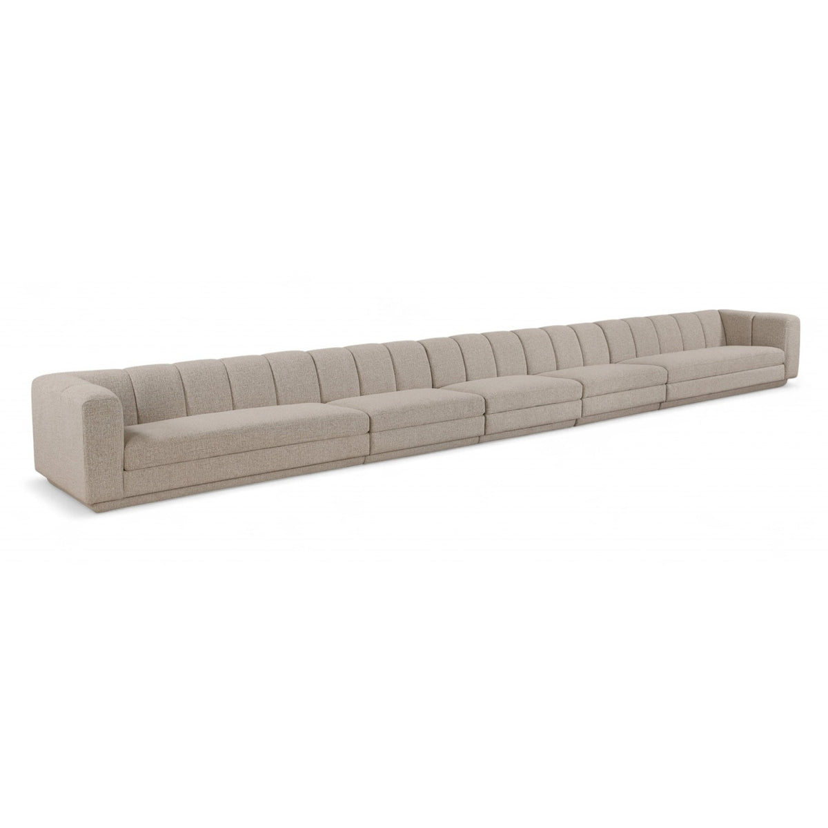 Modari Beige Fabric Upholstered 5pc. Modular Sofa in beige polyester fabric, primary product view