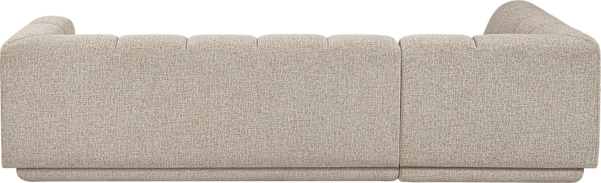 Modari Beige Fabric Upholstered 2 Piece Modular Sectional Sofa