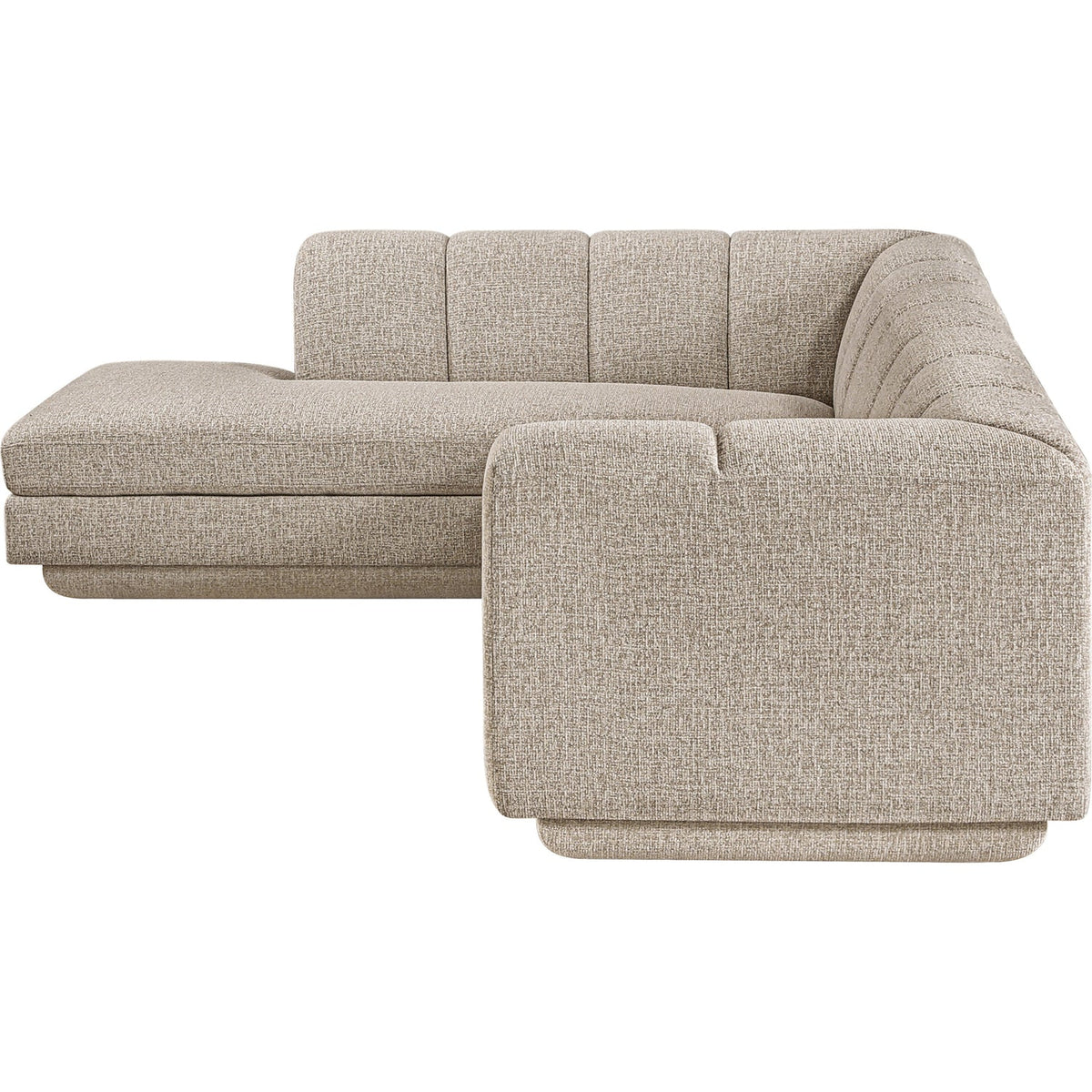 Modari Beige Fabric Upholstered 2 Piece Modular Sectional Sofa