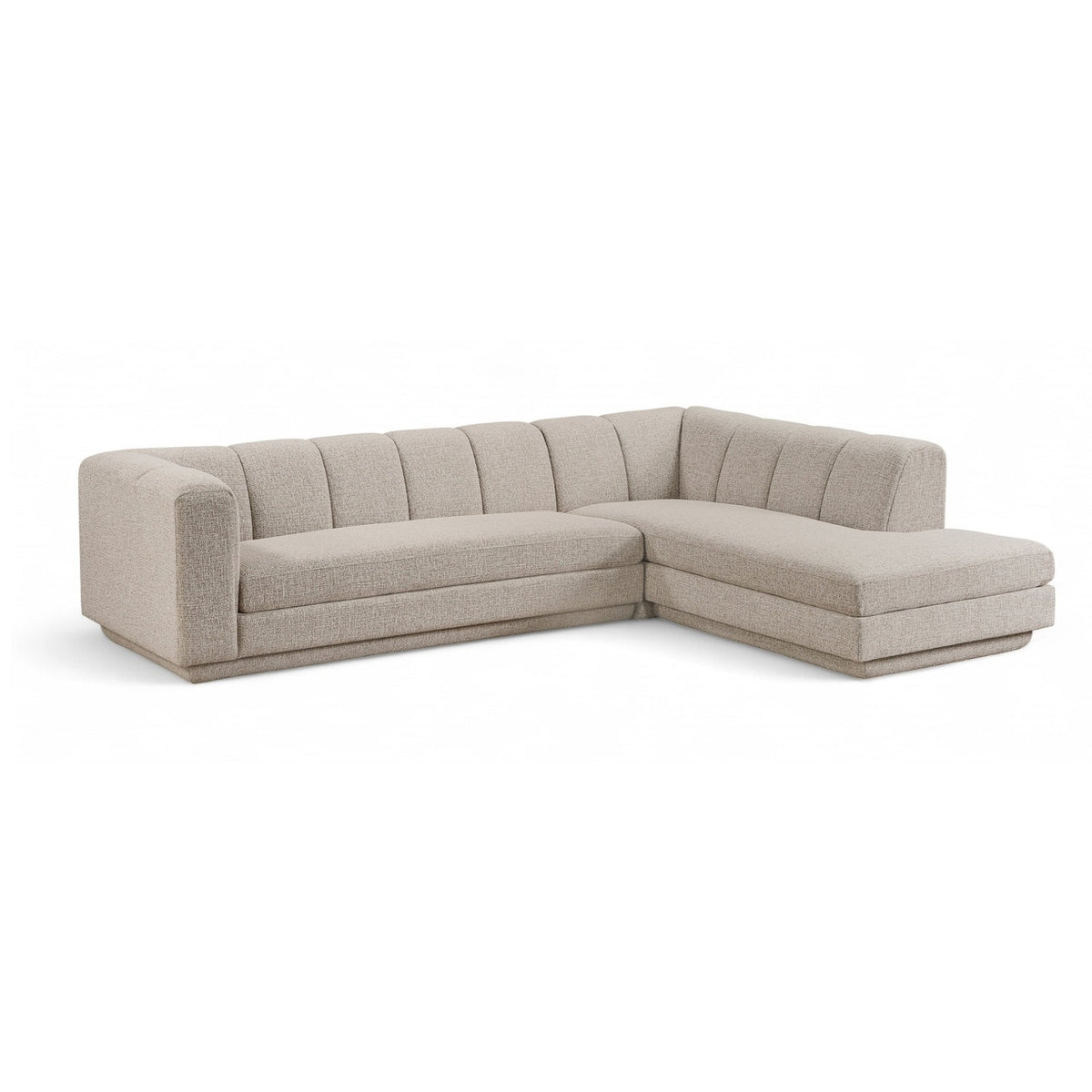 Modari Beige Fabric Upholstered 2pc. Modular Sectional in beige textured fabric, primary product view
