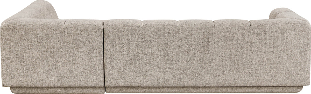 Modari Beige Fabric Upholstered 2 Piece Modular Sectional Sofa