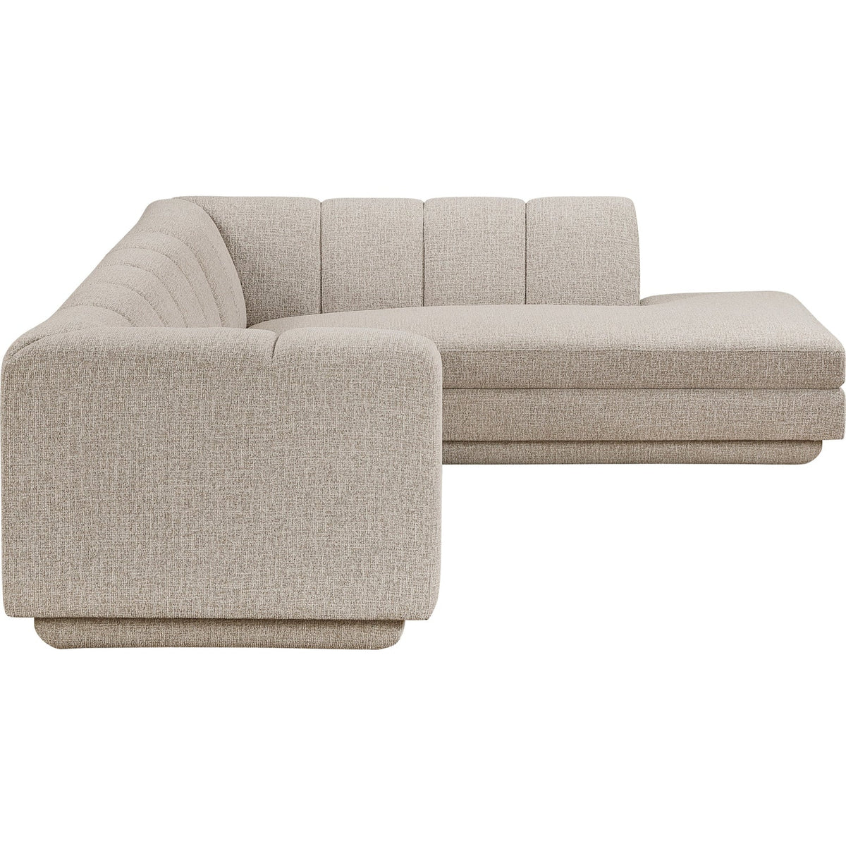 Modari Beige Fabric Upholstered 2 Piece Modular Sectional Sofa