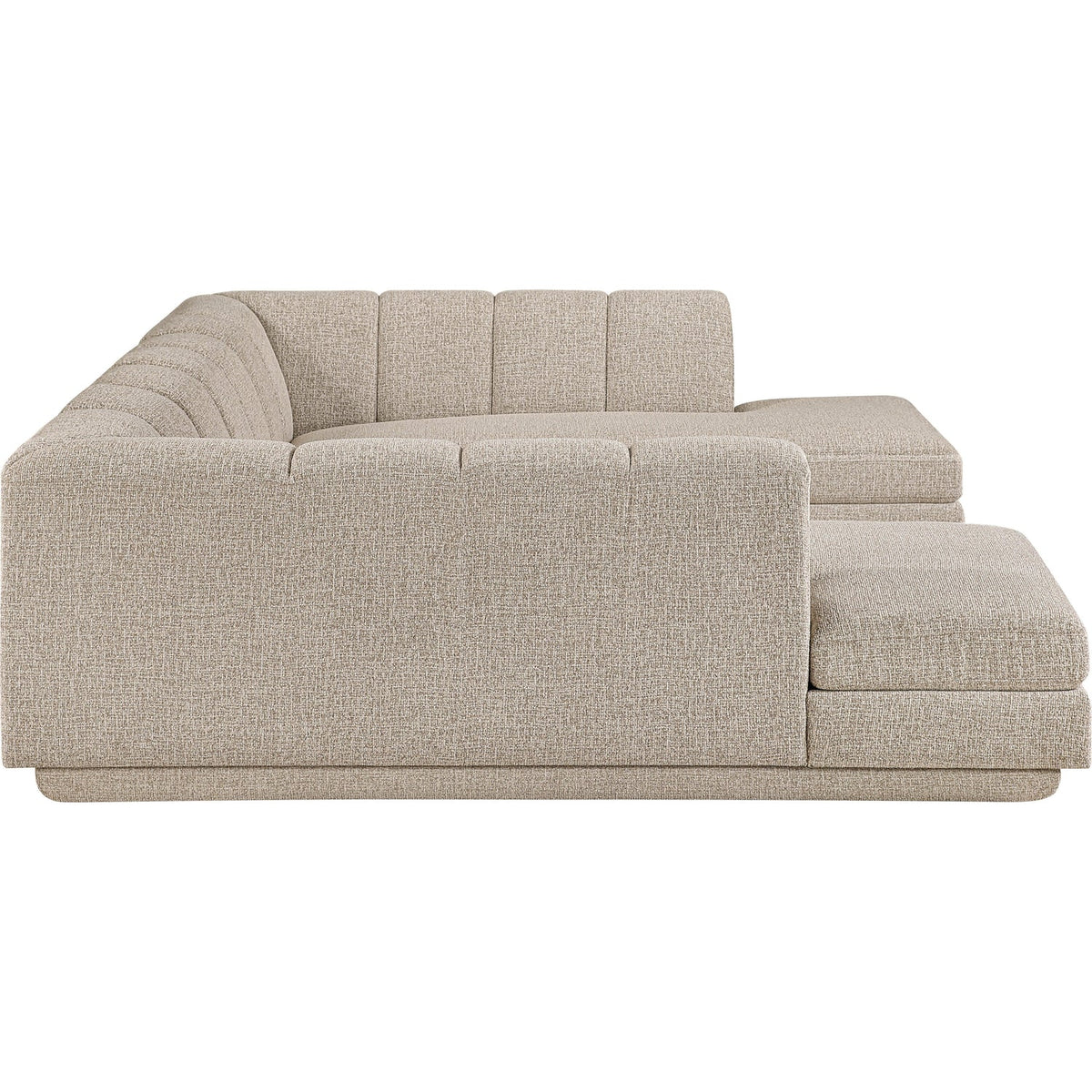 Modari Beige Fabric Upholstered 3 Piece Modular Sectional Sofa