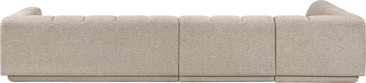 Modari Beige Fabric Upholstered 3 Piece Modular Sectional Sofa