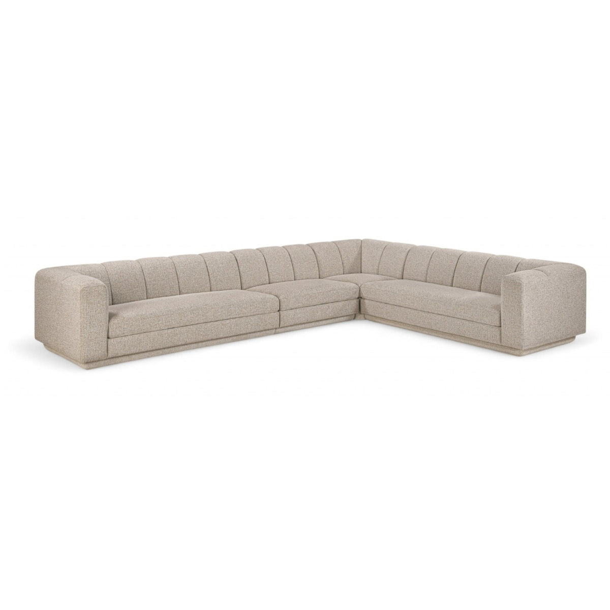 Modari Beige Fabric Upholstered 4pc. Modular Sectional in beige polyester fabric, primary product view