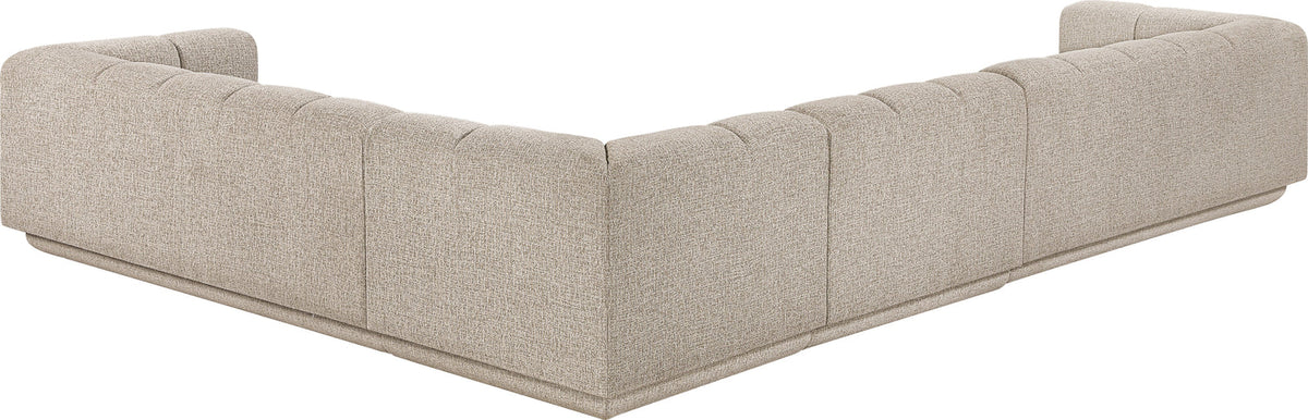Modari Beige Fabric Upholstered 4 Piece Modular Sectional Sofa
