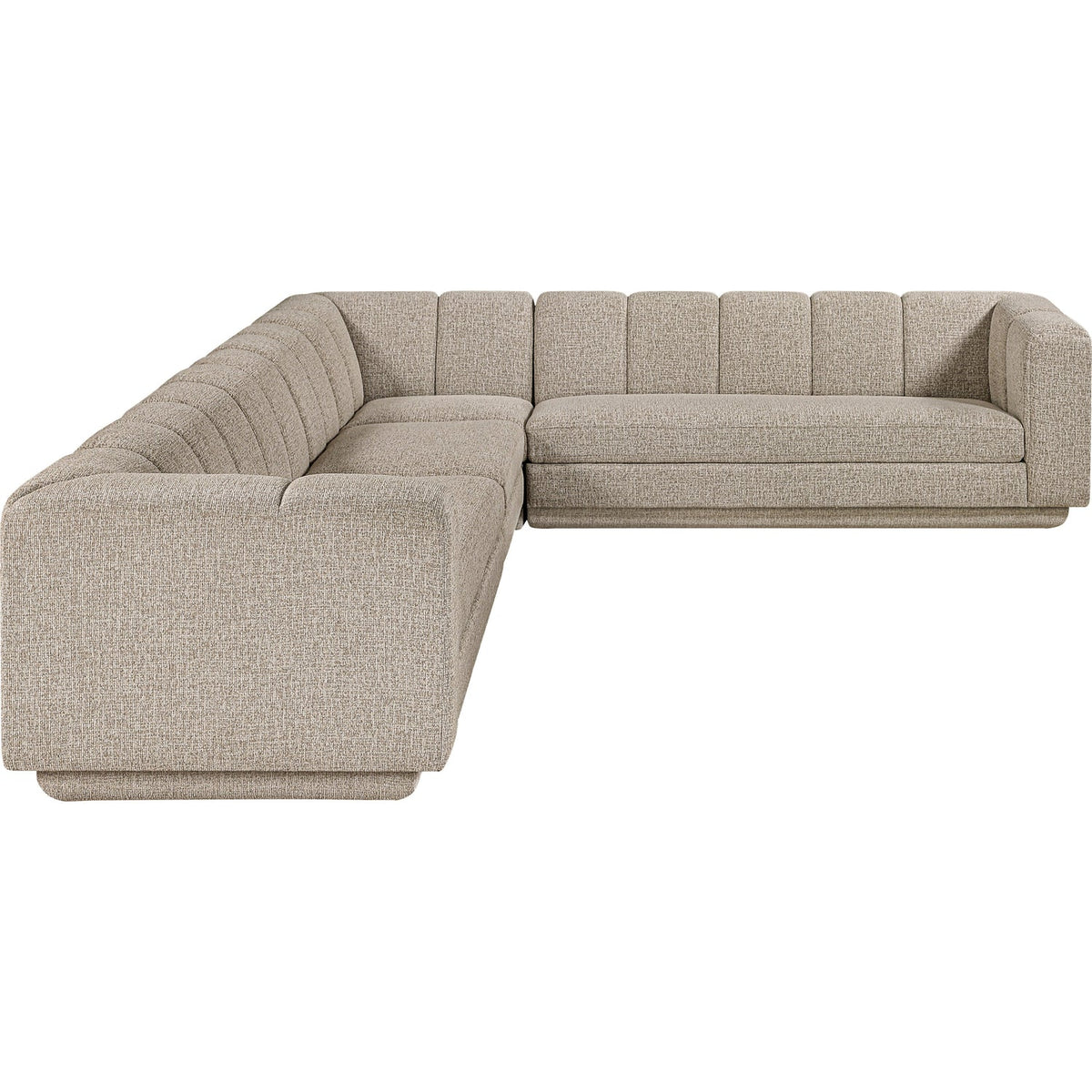 Modari Beige Fabric Upholstered 4 Piece Modular Sectional Sofa