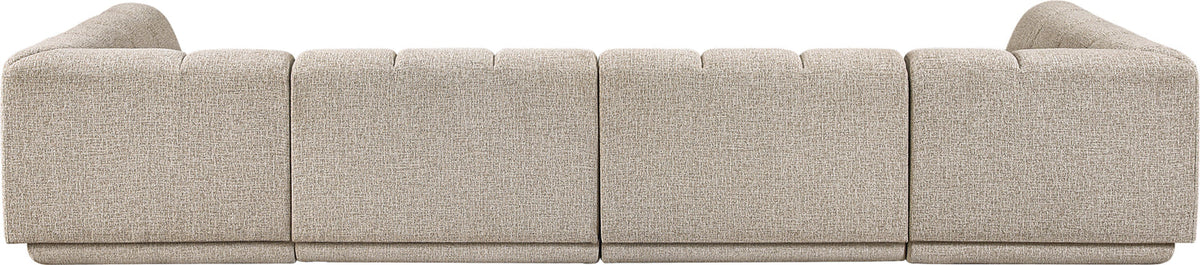Modari Beige Fabric Upholstered 4 Piece Modular Sectional Sofa