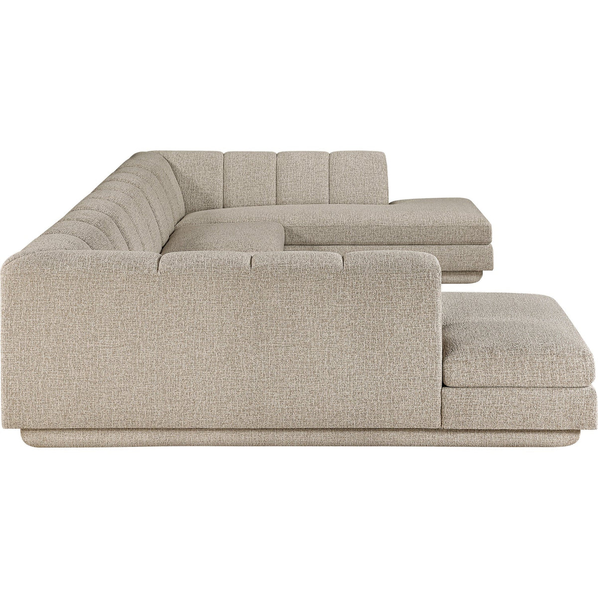 Modari Beige Fabric Upholstered 4 Piece Modular Sectional Sofa