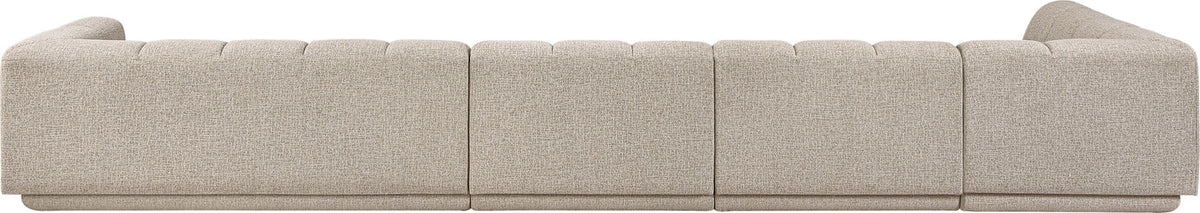 Modari Beige Fabric Upholstered 4 Piece Modular Sectional Sofa