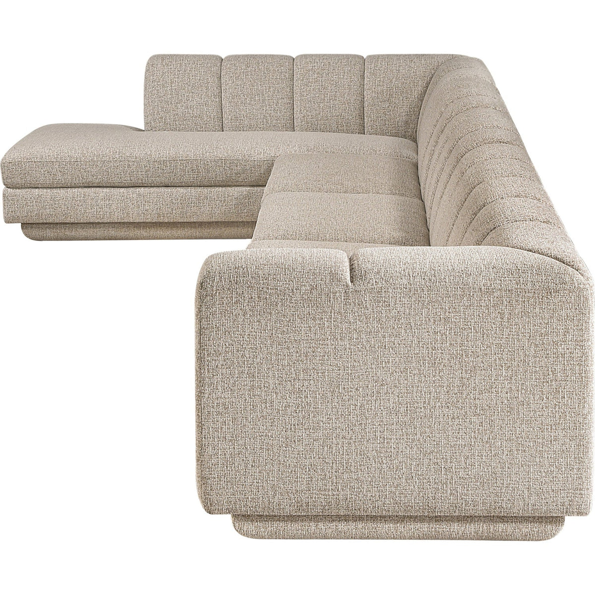 Modari Beige Fabric Upholstered 4 Piece Modular Sectional Sofa