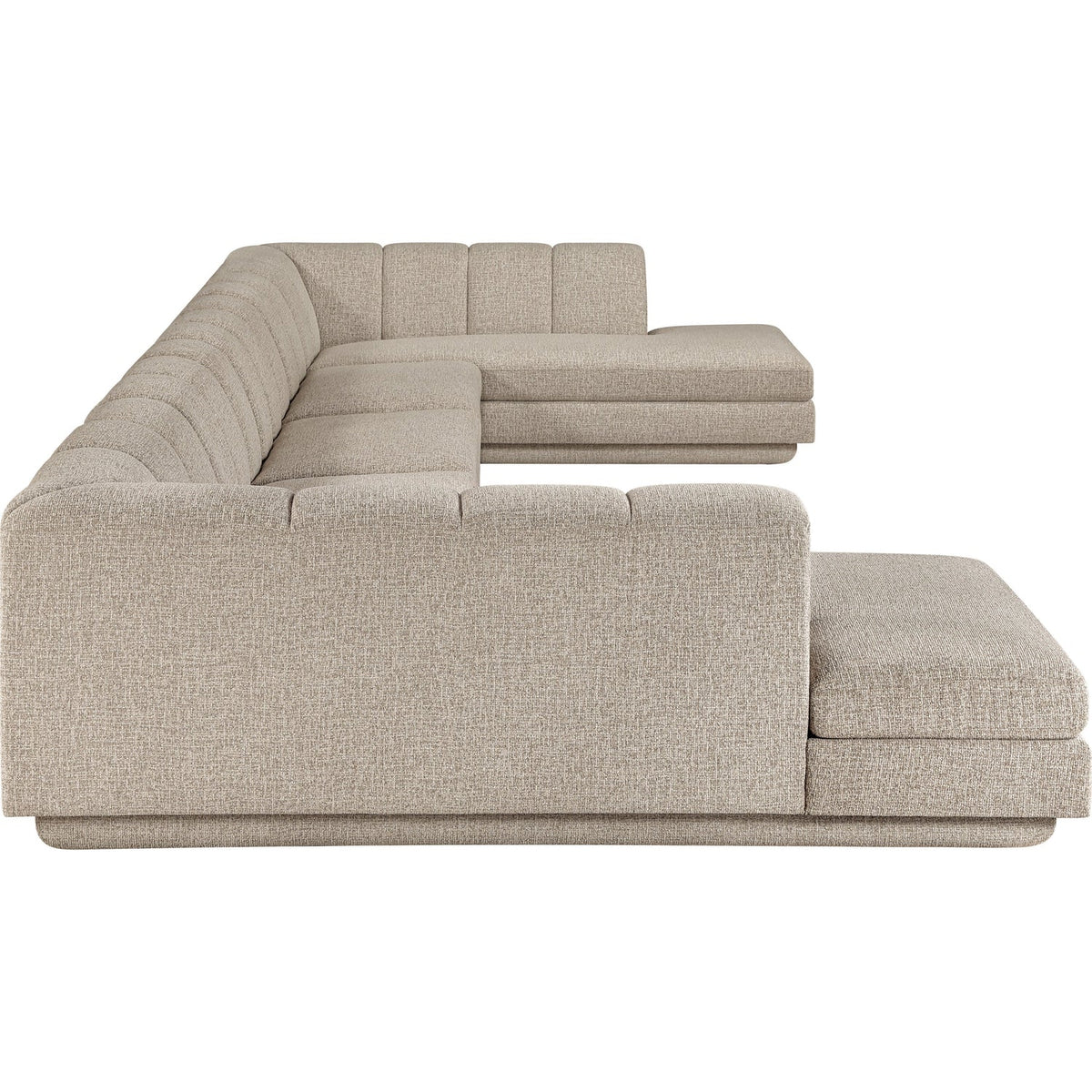 Modari Beige Fabric Upholstered 5 Piece Modular Sectional Sofa