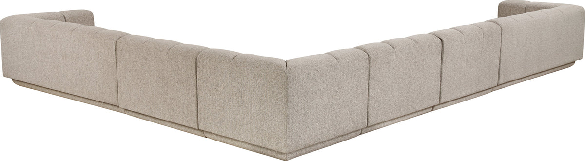 Modari Beige Fabric Upholstered 6 Piece Modular Sectional Sofa