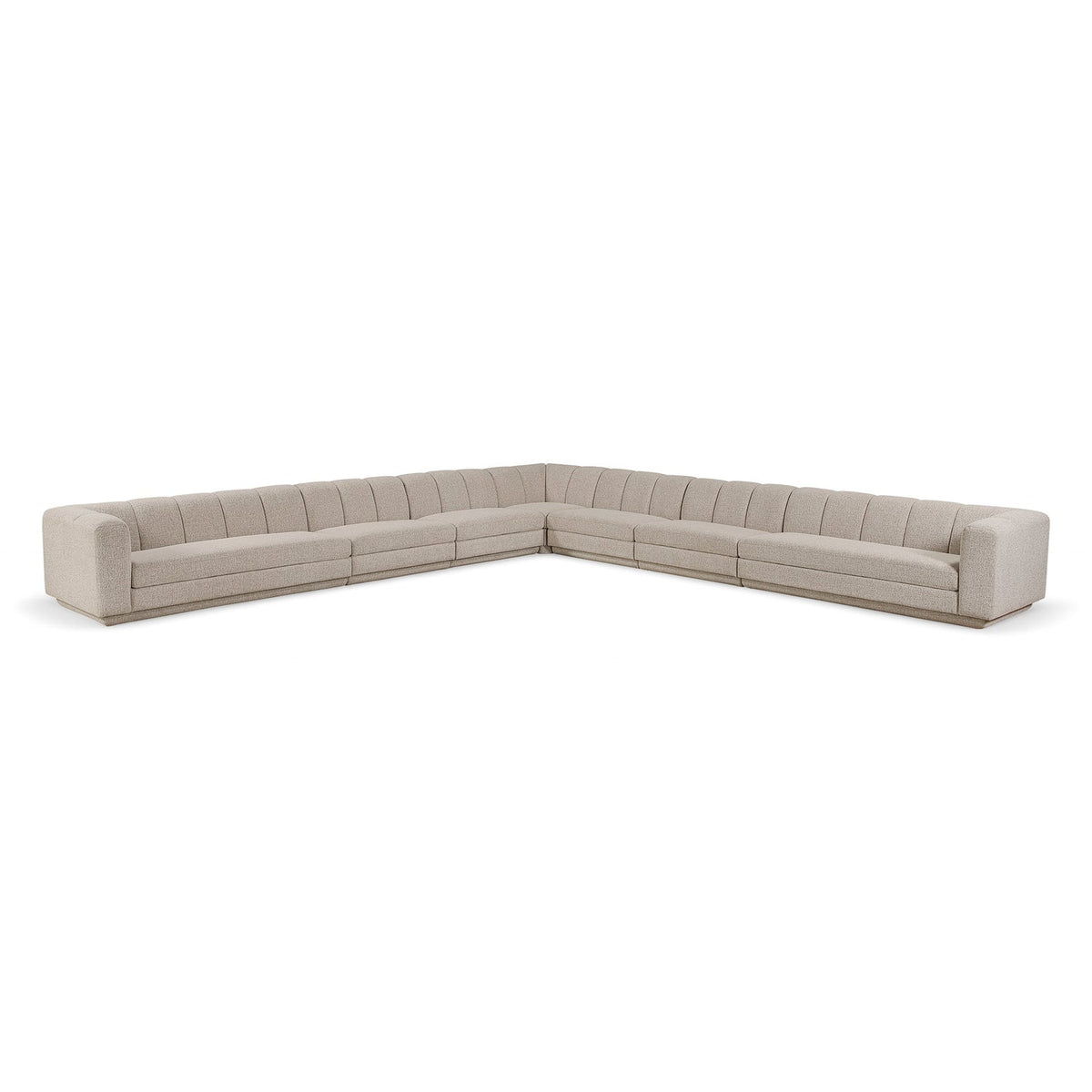 Modari Beige Fabric Upholstered 7pc. Modular Sectional in beige polyester fabric, primary product view