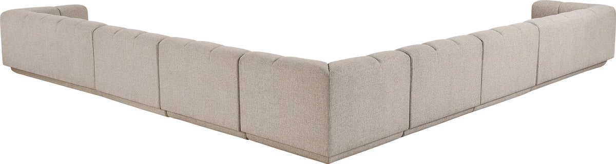 Modari Beige Fabric Upholstered 7 Piece Modular Sectional Sofa