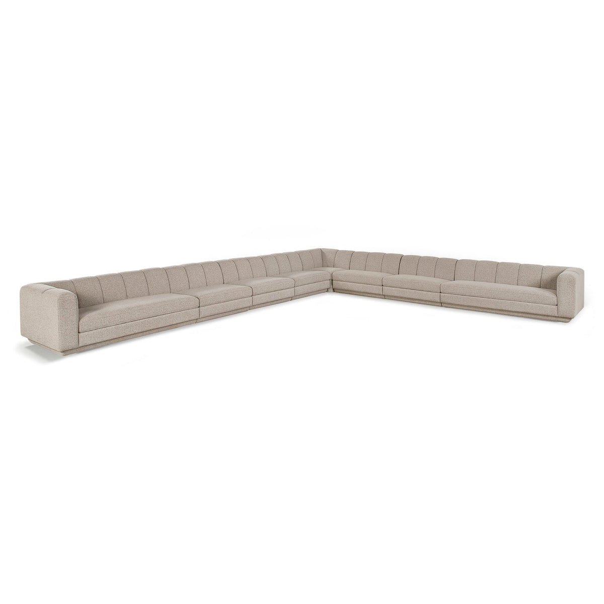 Modari Beige Fabric Upholstered 8pc. Modular Sectional in beige polyester fabric, primary product view