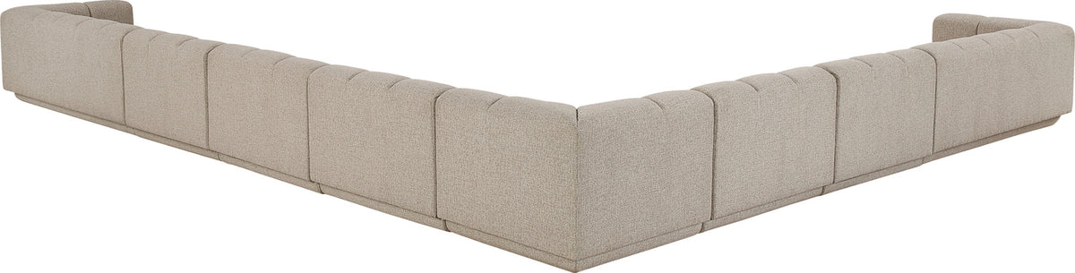 Modari Beige Fabric Upholstered 8 Piece Modular Sectional Sofa